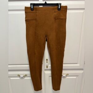 Spanx High Waist Faux Suede Stretch Pants Women’s Size XL
